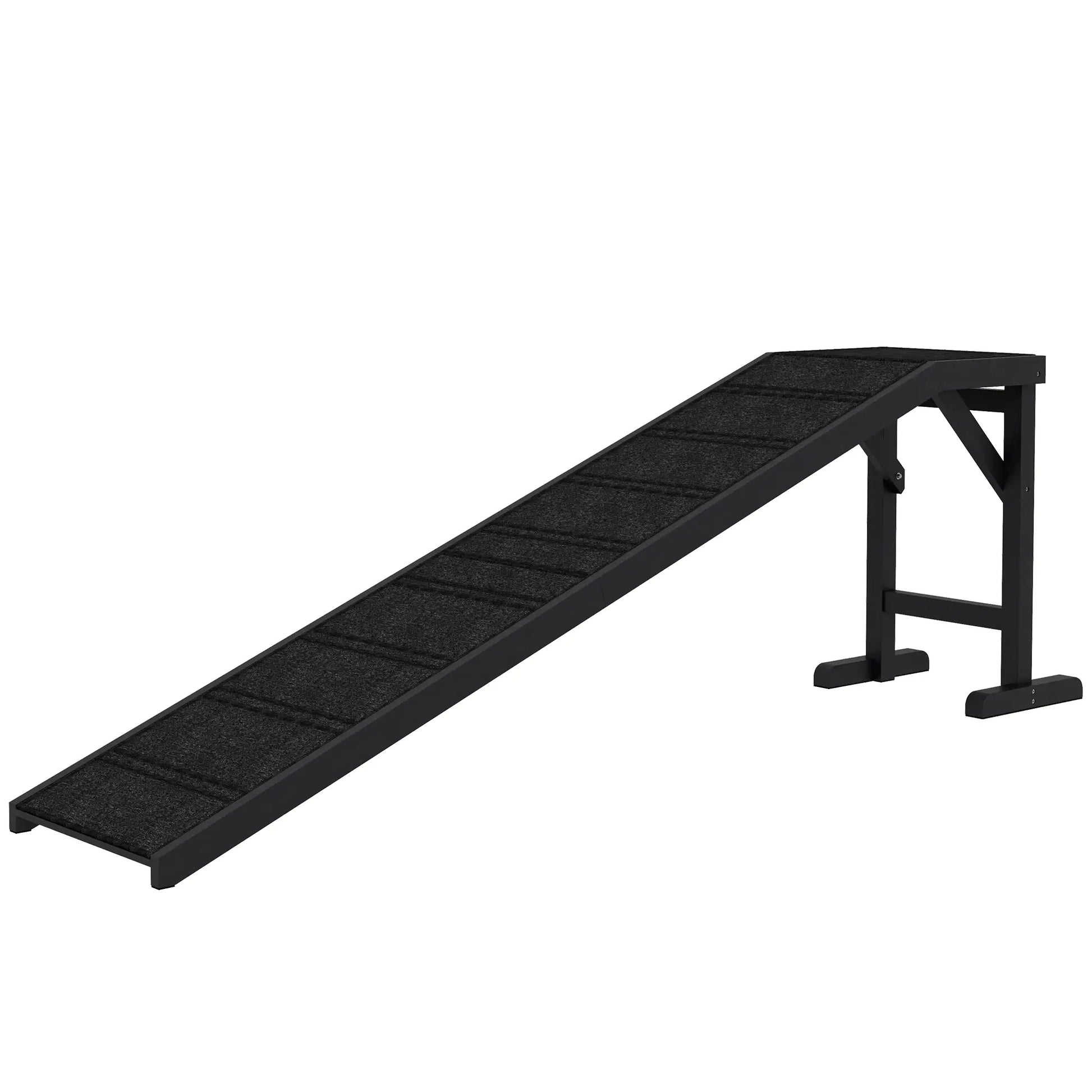 Pet Ramp Bed Steps, Non-Slip Carpet Top, Pine Wood, 74"L x 16"W x 25"H, Black Dog Stairs Black at Gallery Canada