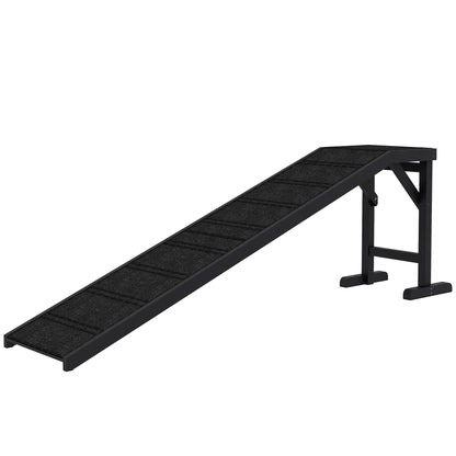 Pet Ramp Bed Steps, Non-Slip Carpet Top, Pine Wood, 74"L x 16"W x 25"H, Black Dog Stairs Black at Gallery Canada