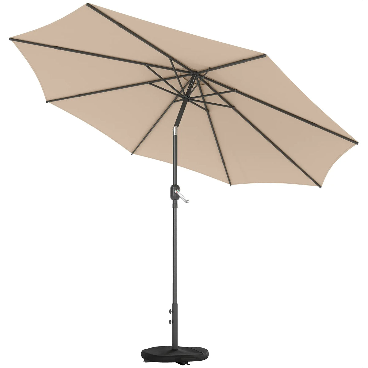 10' x 10' Round Market Umbrella, Crank Tilt, Khaki Sun Umbrellas at Gallery Canada