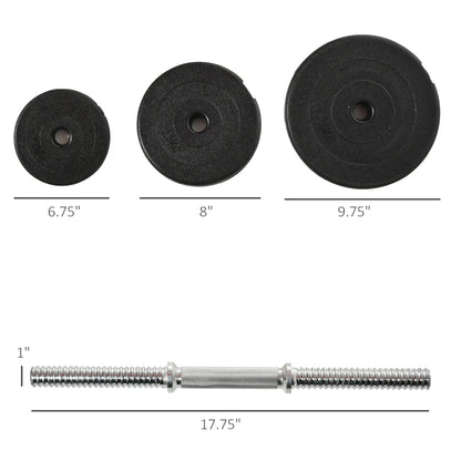 Adjustable 2 x 44lbs Dumbbell Set, Fitness Training, Black Dumbbells & Barbells at Gallery Canada