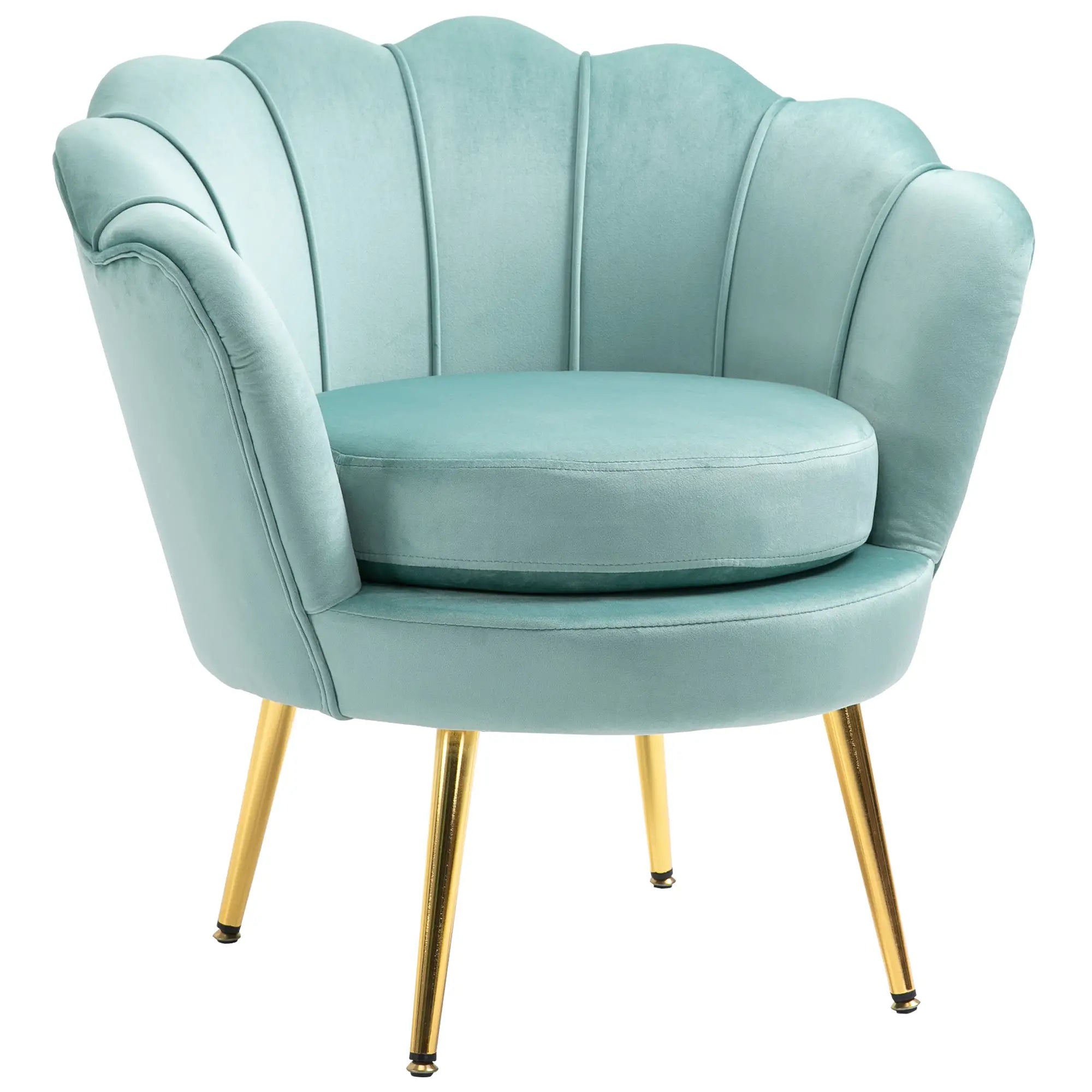 Modern Velvet Accent Chair, Gold Metal Legs, Green Accent Chairs Green, Gold at Gallery Canada