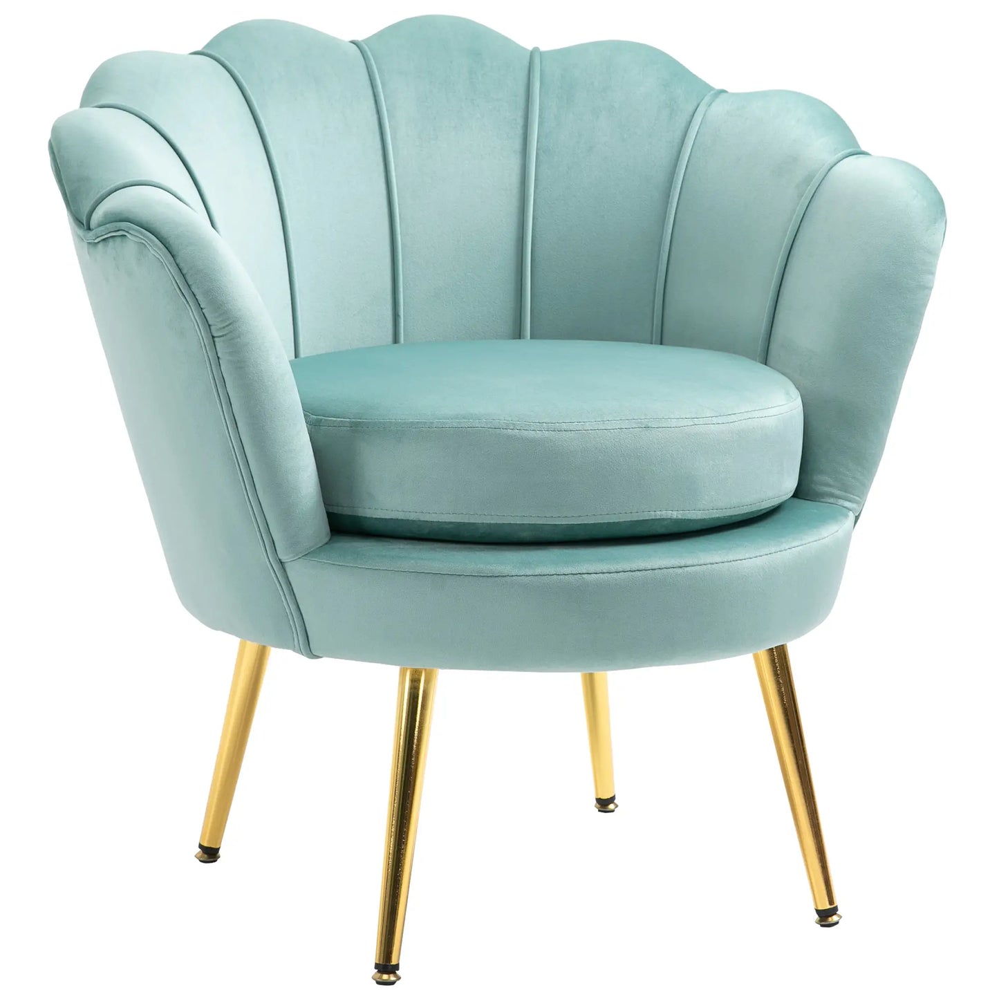 Modern Velvet Accent Chair, Gold Metal Legs, Green Accent Chairs Green, Gold at Gallery Canada