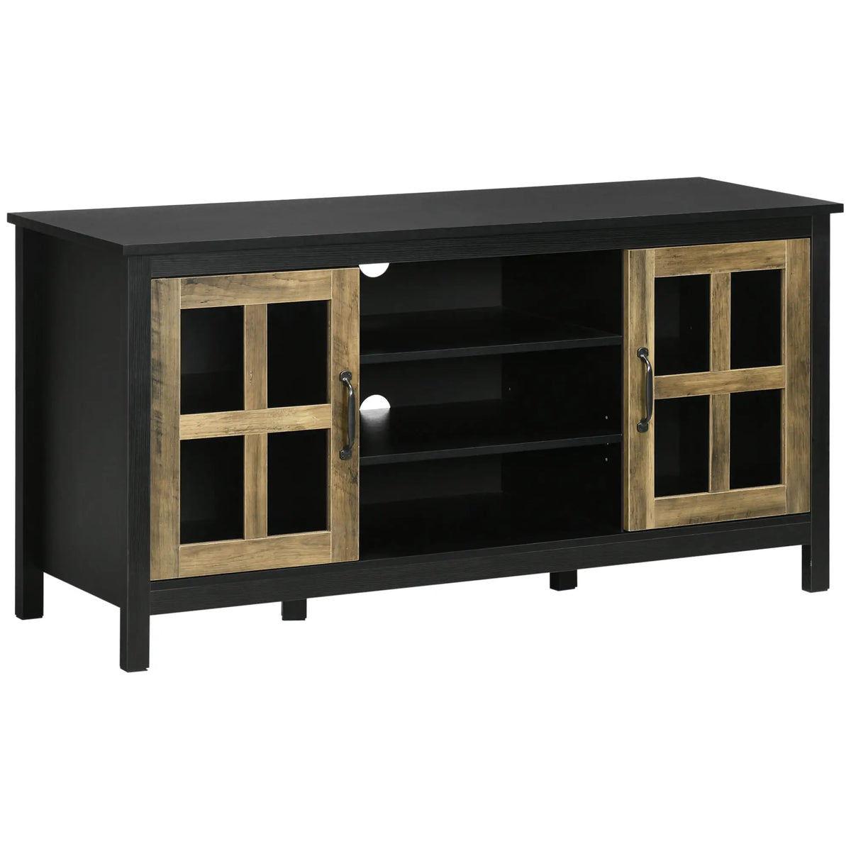 TV Stand for 55 Inch TVs, Adjustable Shelves, Cable Holes, Black TV Stands at Gallery Canada
