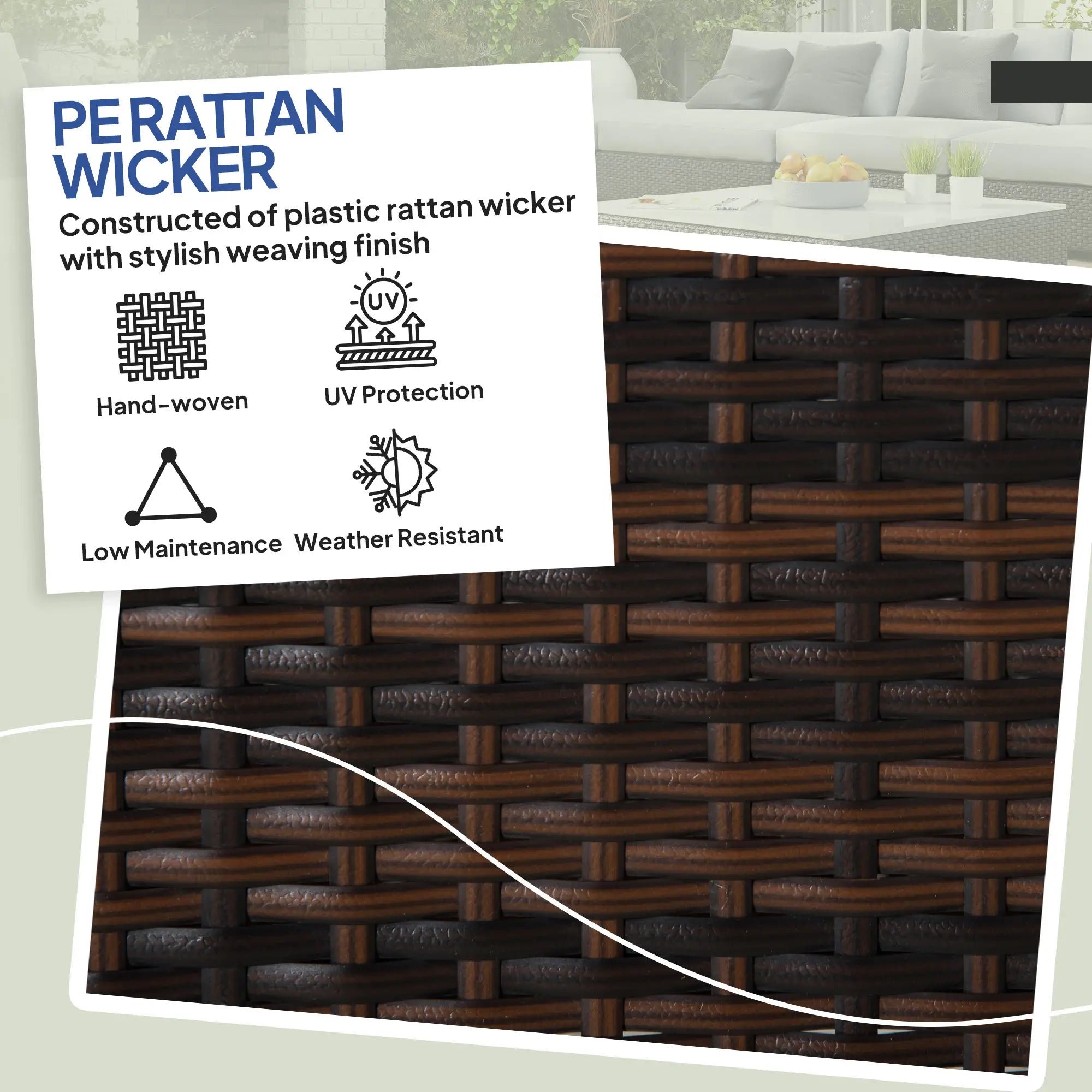 2 Wicker Ottomans, Removable Cushion, Rattan Footstool, Blue Patio Furniture Sets at Gallery Canada