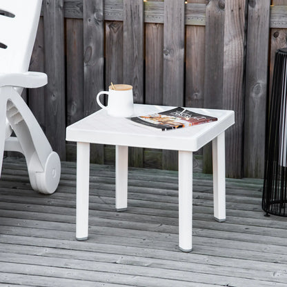 White Plastic Outdoor Square Garden Side Table, Coffee Table, White Patio Side Tables at Gallery Canada