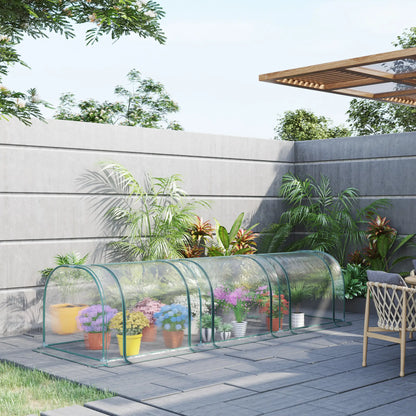 138"x39"x32" Transparent PVC Mini Tunnel Greenhouse, Steel Frame, Zipped Doors Mini Greenhouses at Gallery Canada