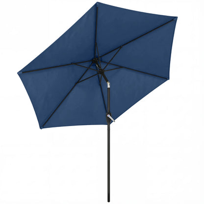 9FT Patio Umbrella With Tilt, Crank, 6 Ribs, UV Protection