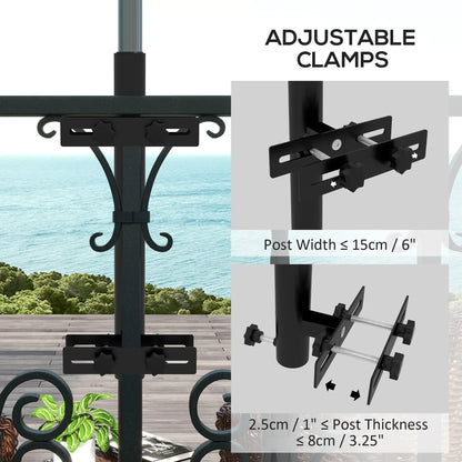 Patio Umbrella Holder Stand, Deck Railing Mount Bracket, Adjustable Clamps, Black Umbrella Bases at Gallery Canada