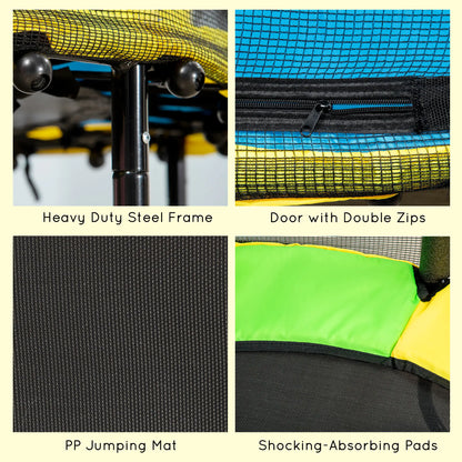 4.6FT Kids Trampoline with Enclosure Net, Indoor Outdoor, Black Trampolines at Gallery Canada