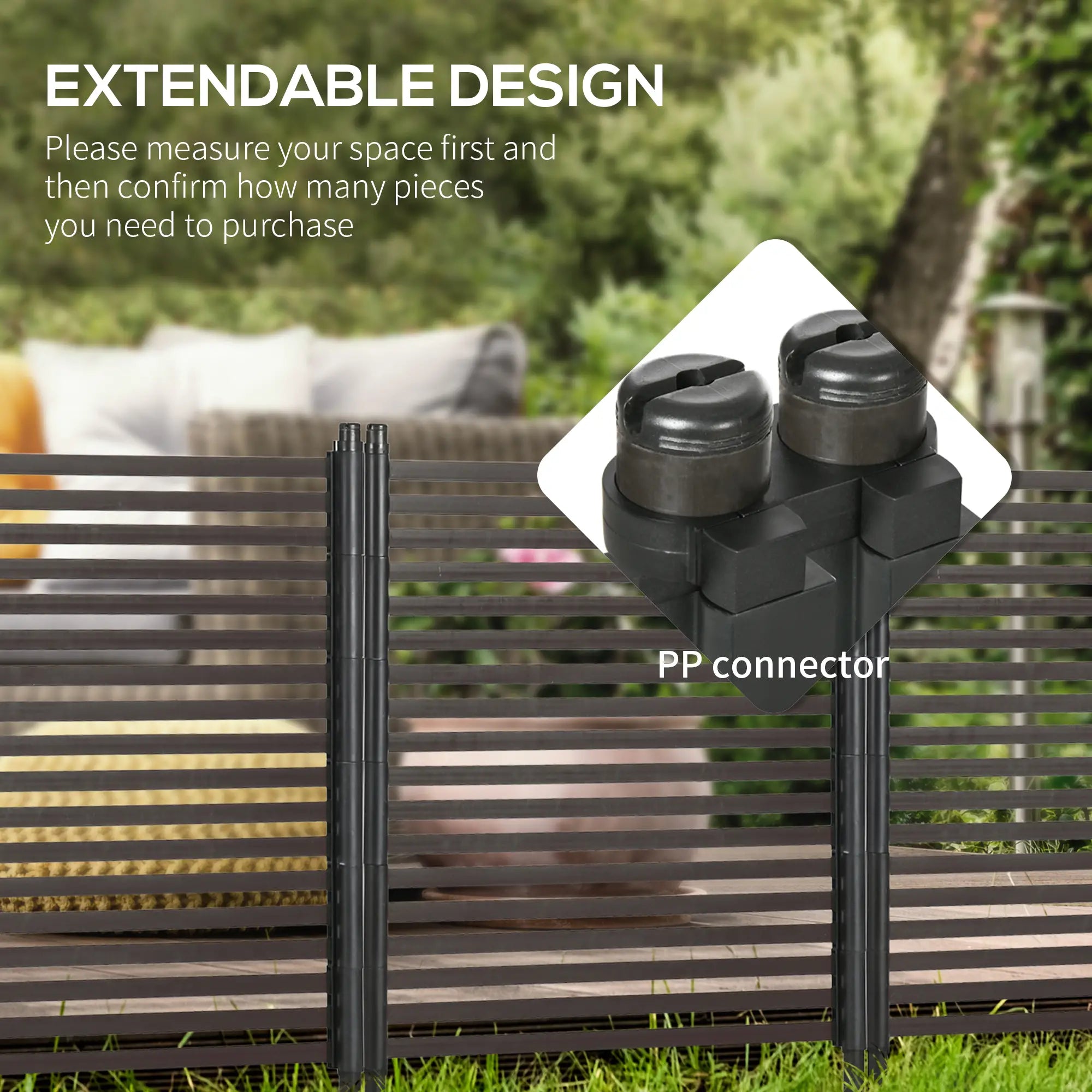 4 FT Outdoor Privacy Screen, 2 Standing Ways, Metal Animal Barrier, Brown Garden Fences at Gallery Canada