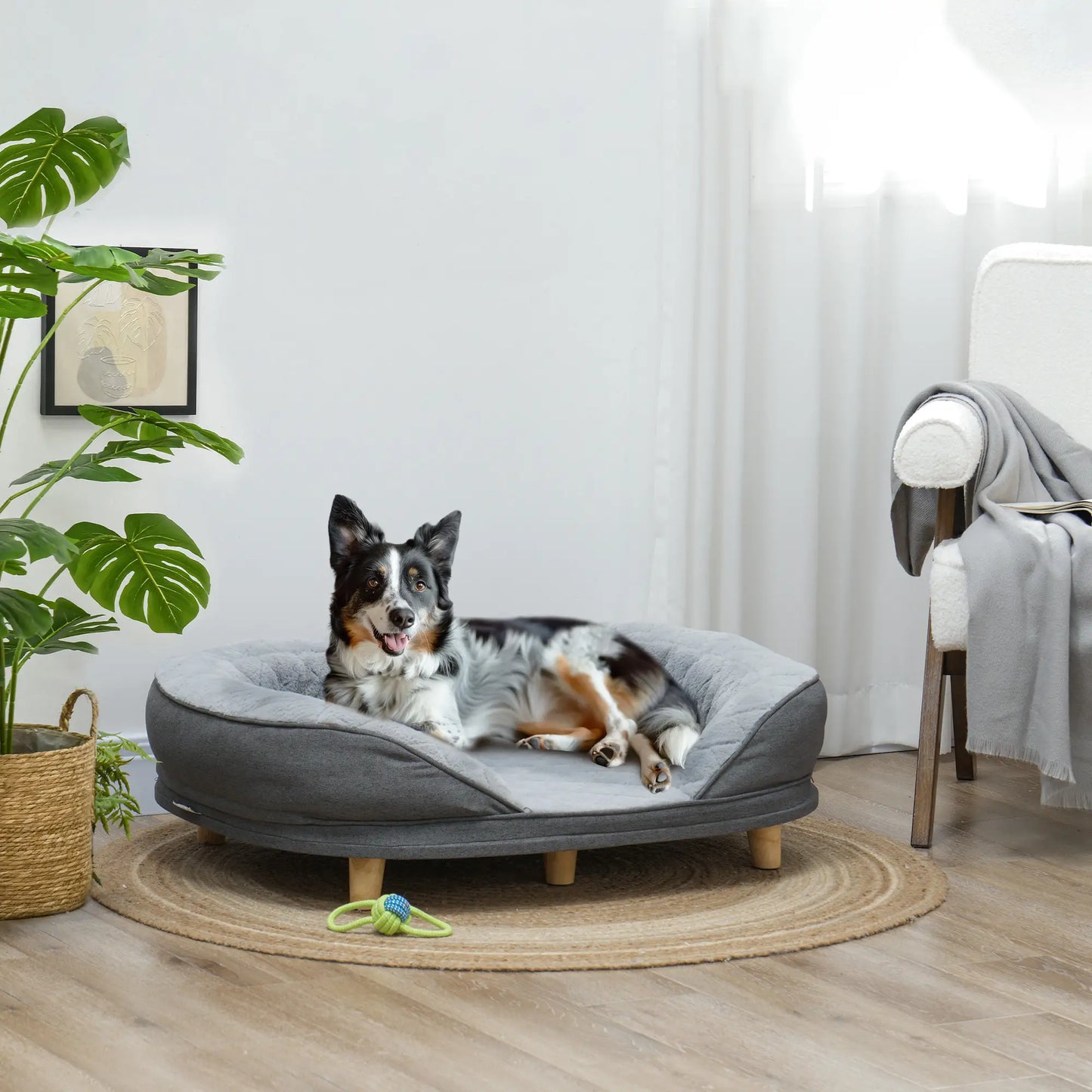 Pet Sofa Bed for Large Dogs, Removable Washable Cover, Anti-Slip Pads, Grey Dog Sofas at Gallery Canada
