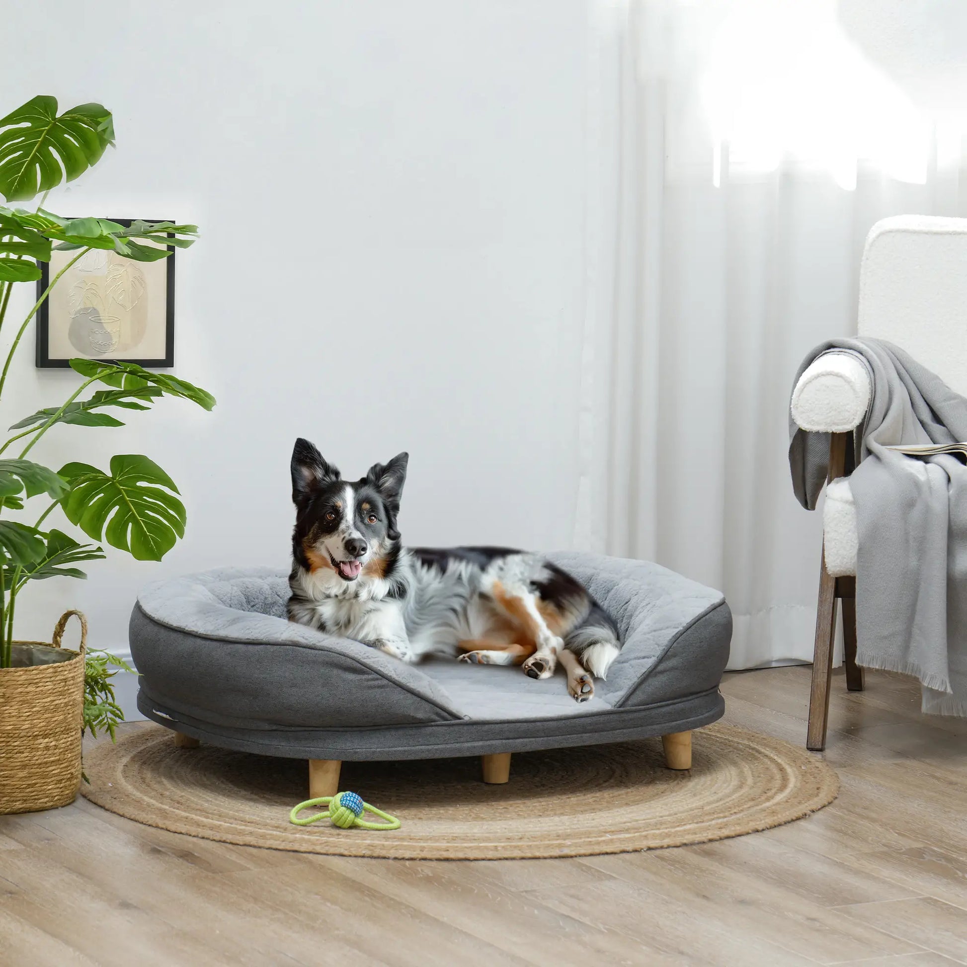 Pet Sofa Bed for Large Dogs, Removable Washable Cover, Anti-Slip Pads, Grey Dog Sofas at Gallery Canada