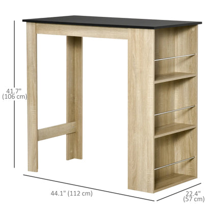 Bar Table Counter Height with 3 Storage Shelves, Natural Bar Tables at Gallery Canada