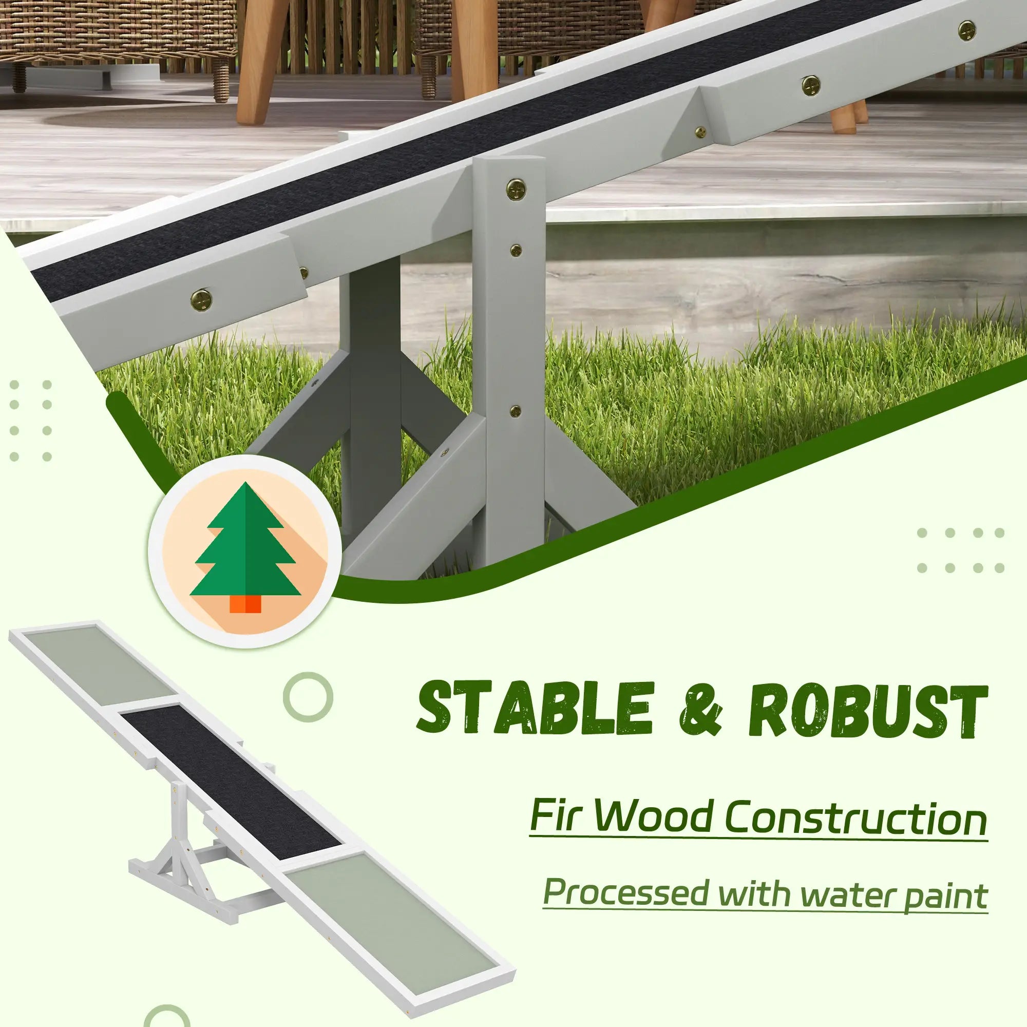 Wood Pet Seesaw, Dog Agility Training Equipment, Weather Resistant, White Dog Agility Training Equipment at Gallery Canada