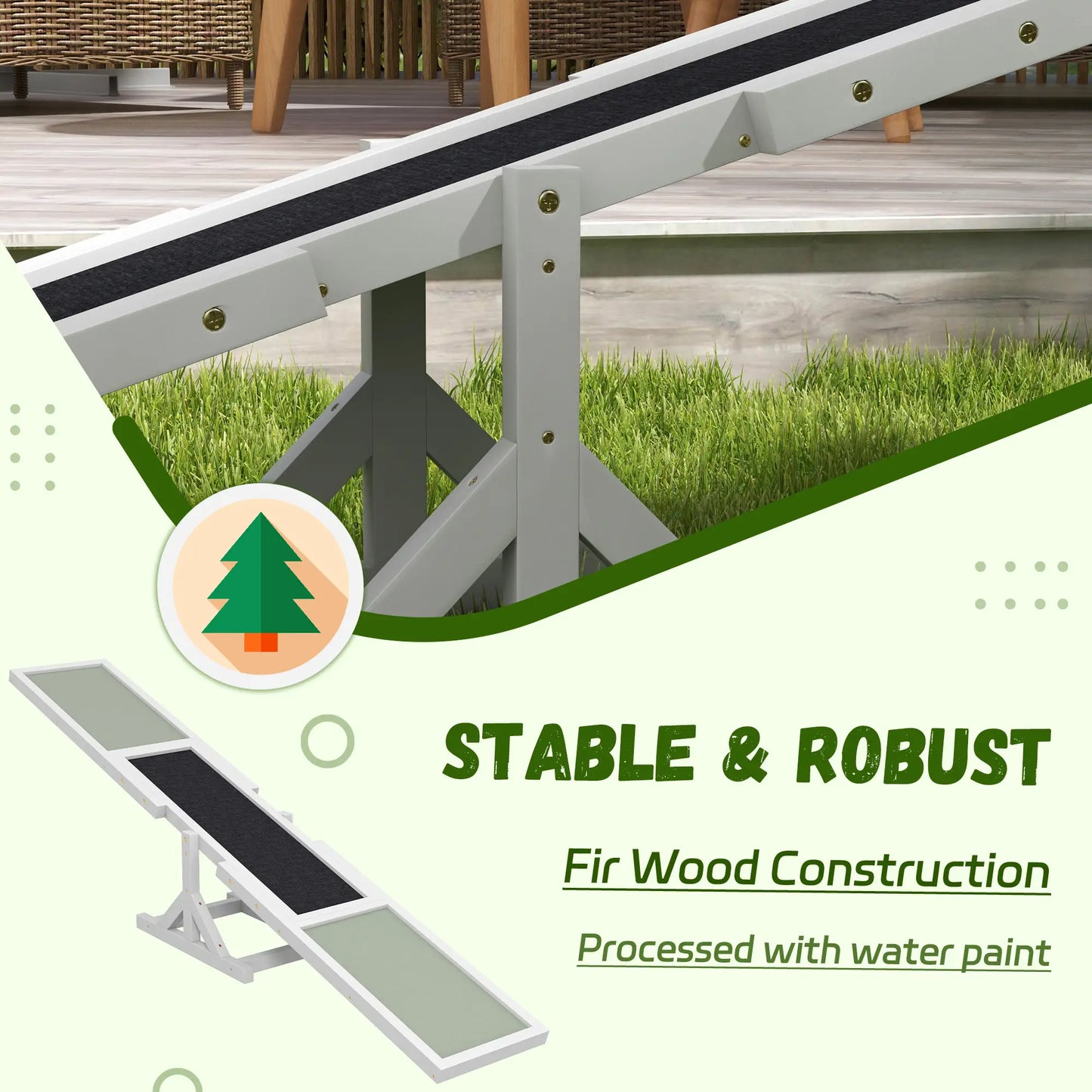 Wood Pet Seesaw, Dog Agility Training Equipment, Weather Resistant, White Dog Agility Training Equipment at Gallery Canada