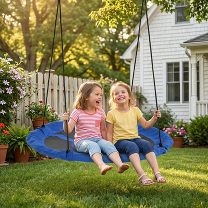 43.25" Saucer Swing, Adjustable Rope Seat, Indoor Outdoor, Blue Gym Sets & Swings at Gallery Canada