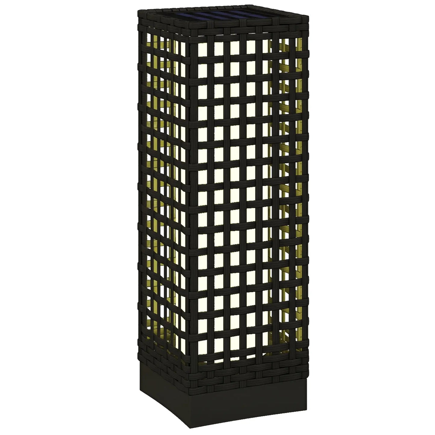Wicker Solar Outdoor Lamp, Auto On/Off LED, IP44, Black Solar Post Lamps at Gallery Canada