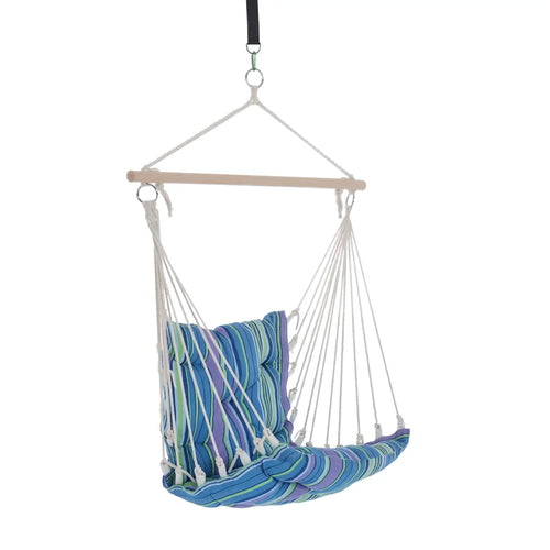 Portable Hanging Woven Hammock, Swing Chair, Outdoor Camping, Blue