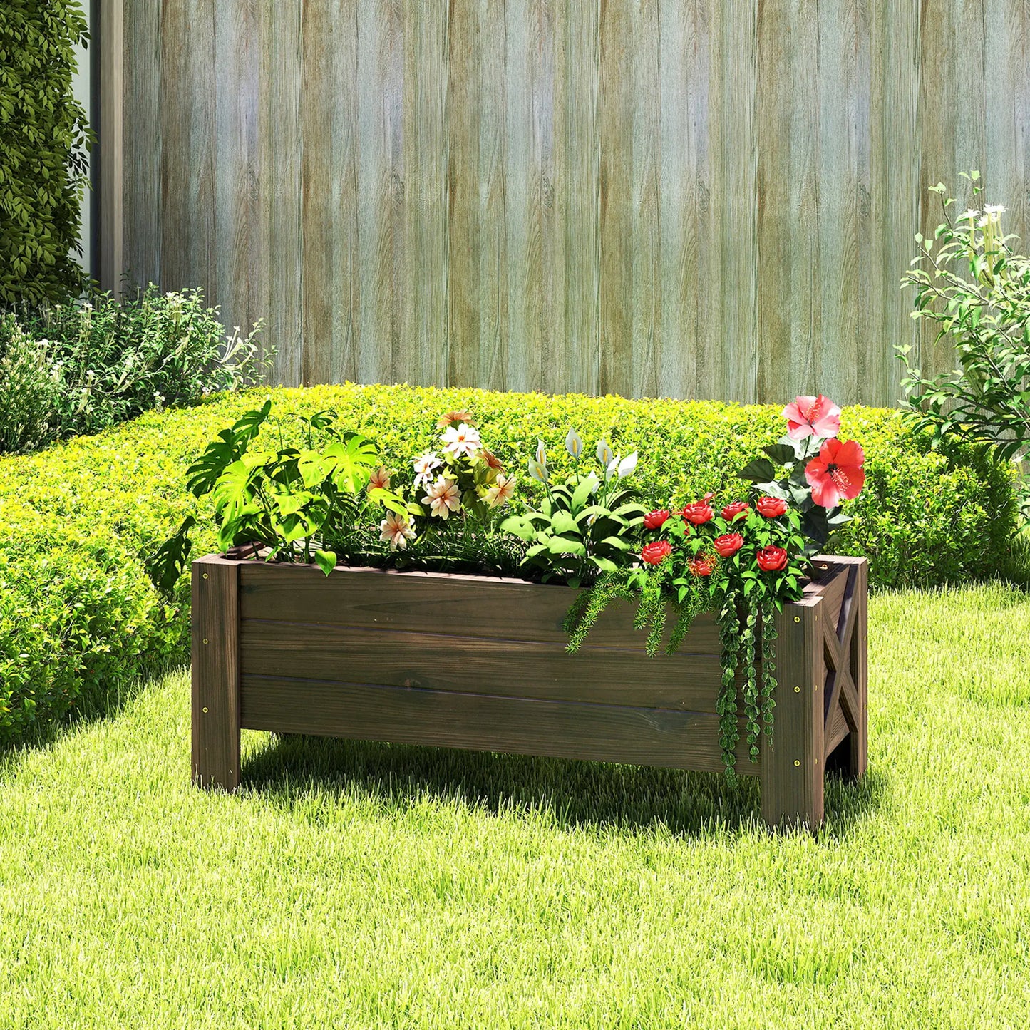 3.3 x 1.2 x 1.2 ft Raised Garden Bed, Carbonized Elevated Garden Beds at Gallery Canada