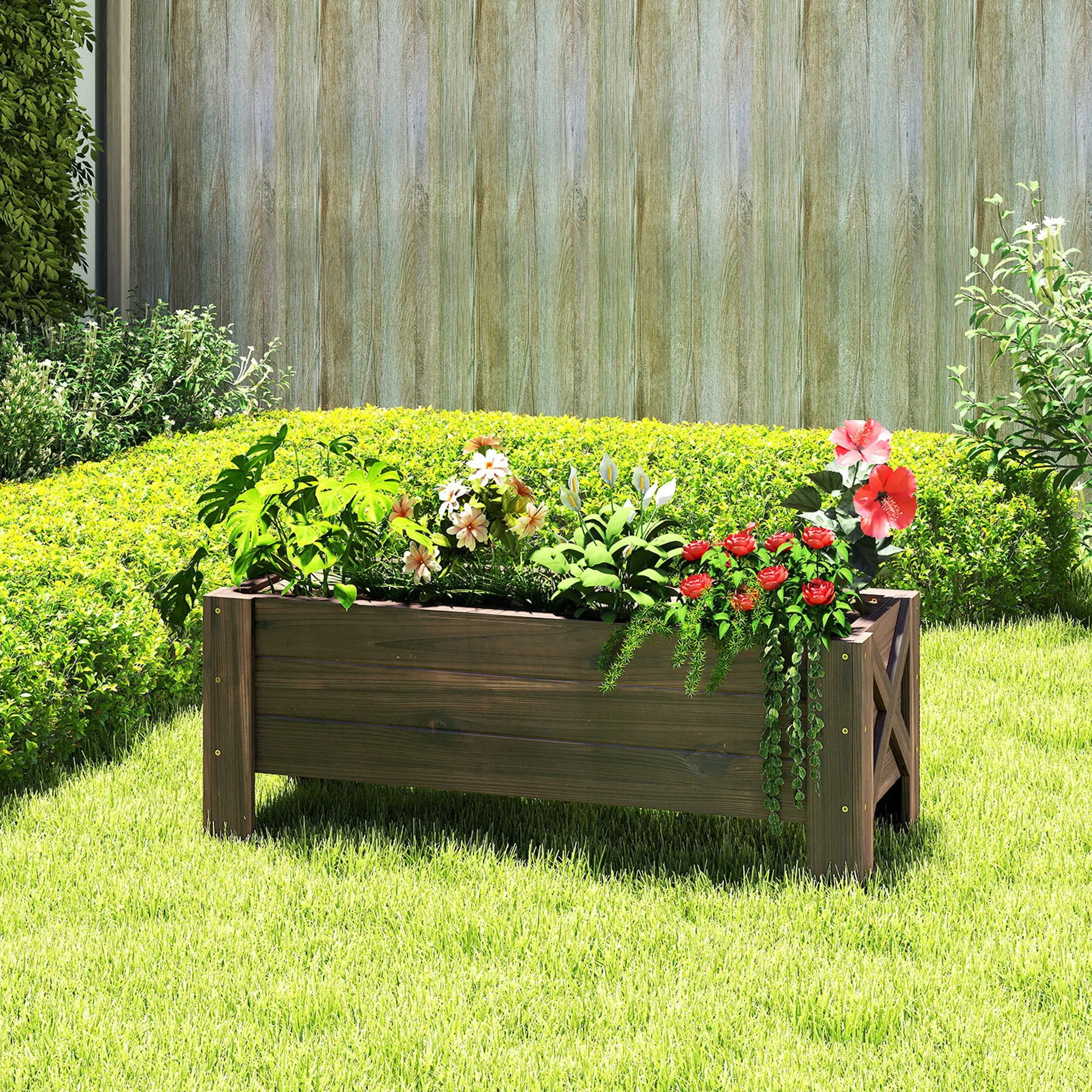 3.3 x 1.2 x 1.2 ft Raised Garden Bed, Carbonized Elevated Garden Beds at Gallery Canada
