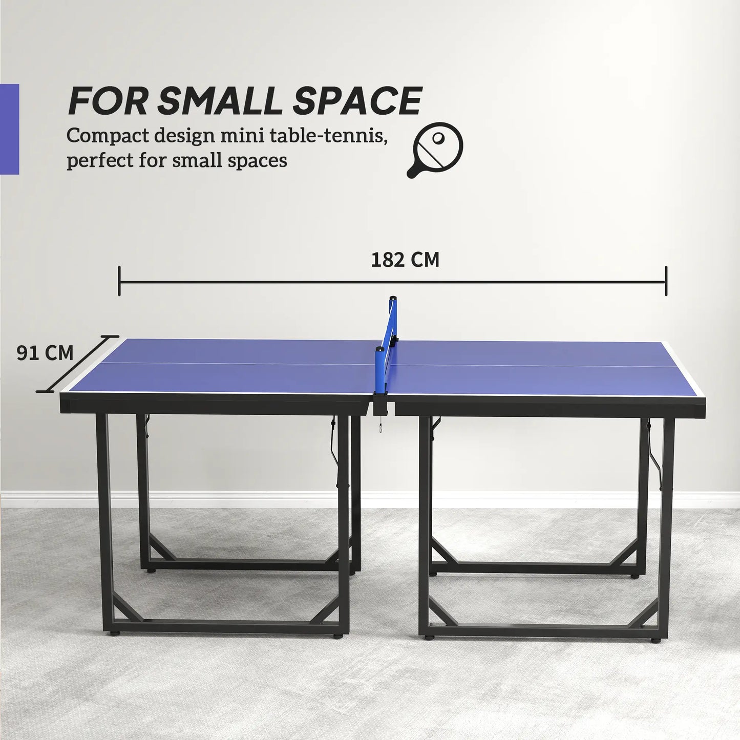 6x3ft Midsize Ping Pong Table, Folding, Blue Game Tables at Gallery Canada