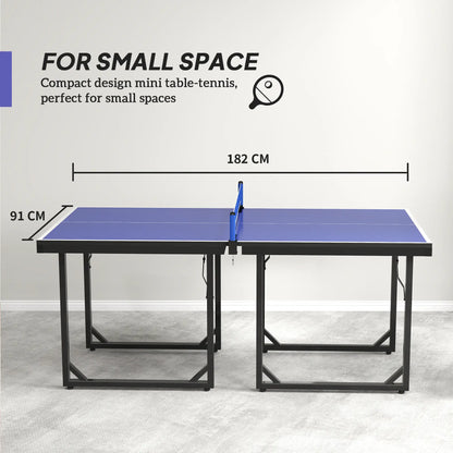 6x3ft Midsize Ping Pong Table, Folding, Blue Game Tables at Gallery Canada