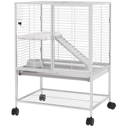 Small Animal Cage 34"H, Removable Tray, Storage Shelf, Light Grey Houses & Habitats Light Grey at Gallery Canada