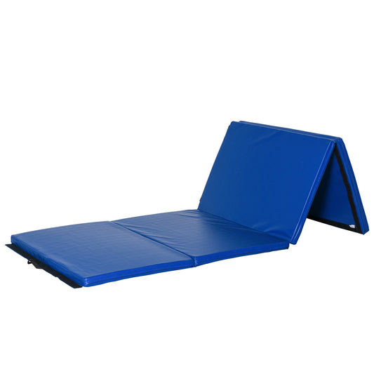 4'x10'x2'' Folding Gymnastics Tumbling Mat, Exercise Mat with Carrying Handles for Yoga, MMA, Martial Arts, Stretching, Core Workouts, Dark Blue at Gallery Canada