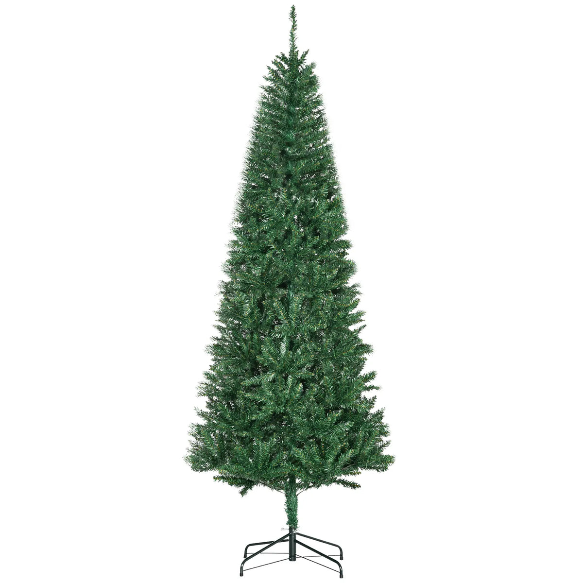 6.9ft Artificial Christmas Tree, Metal Stand, Spruce Tips, Green Artificial Christmas Trees Green at Gallery Canada