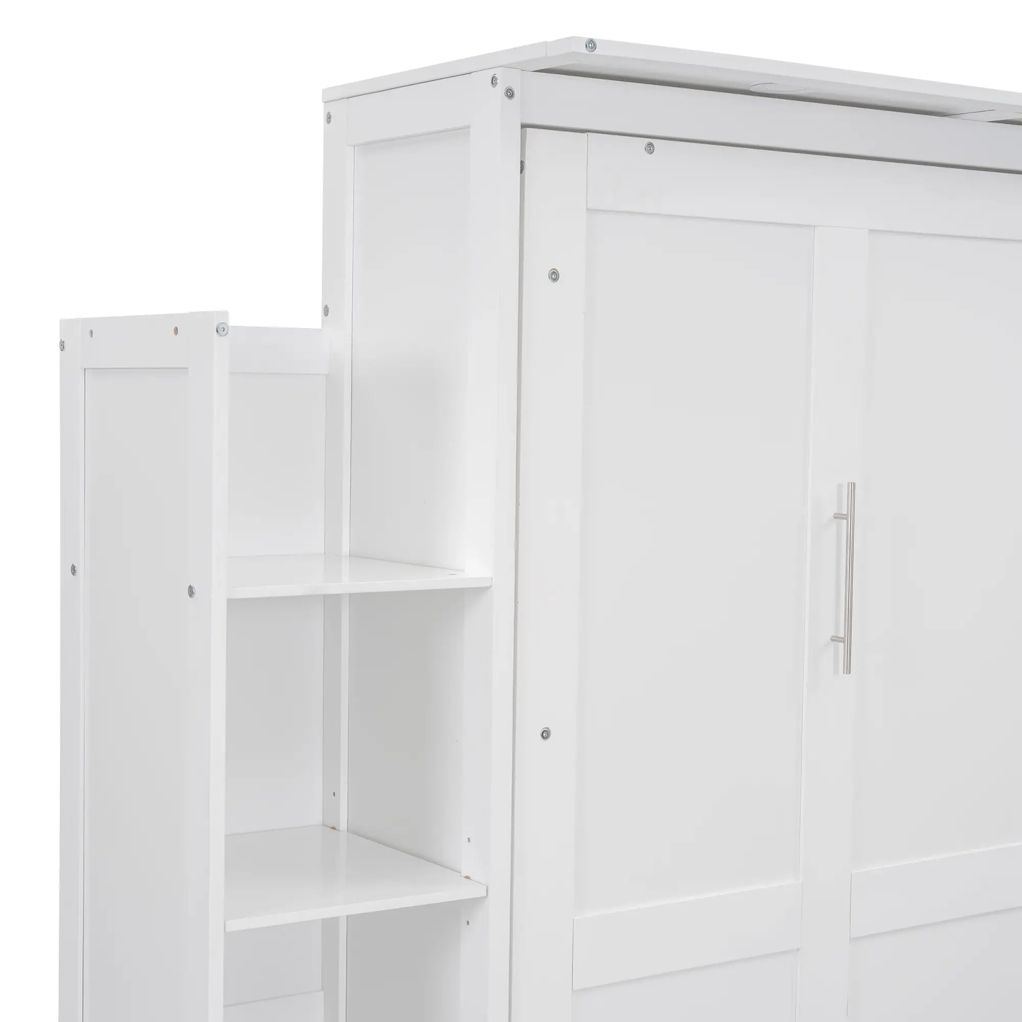 Murphy Bed with Shelves, LED Lights, 91