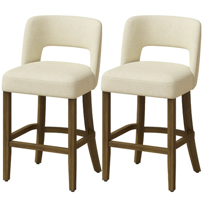 Bar Stools Set of 2, 26" Counter Height, Beige Bar Stools Multi Colour at Gallery Canada