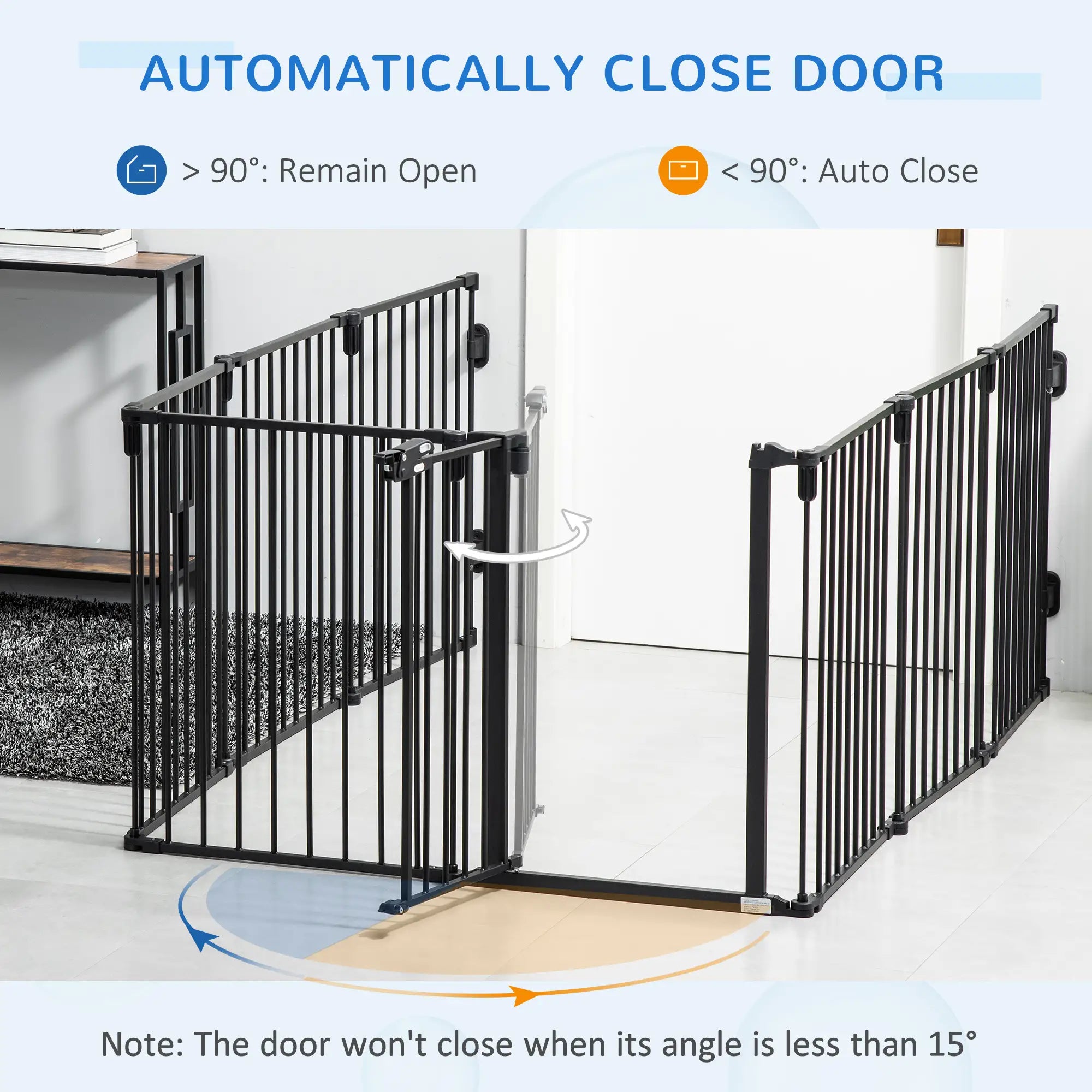 8-Panel Dog Safety Gate, Steel Fence, Black Houses, Kennels & Pens at Gallery Canada