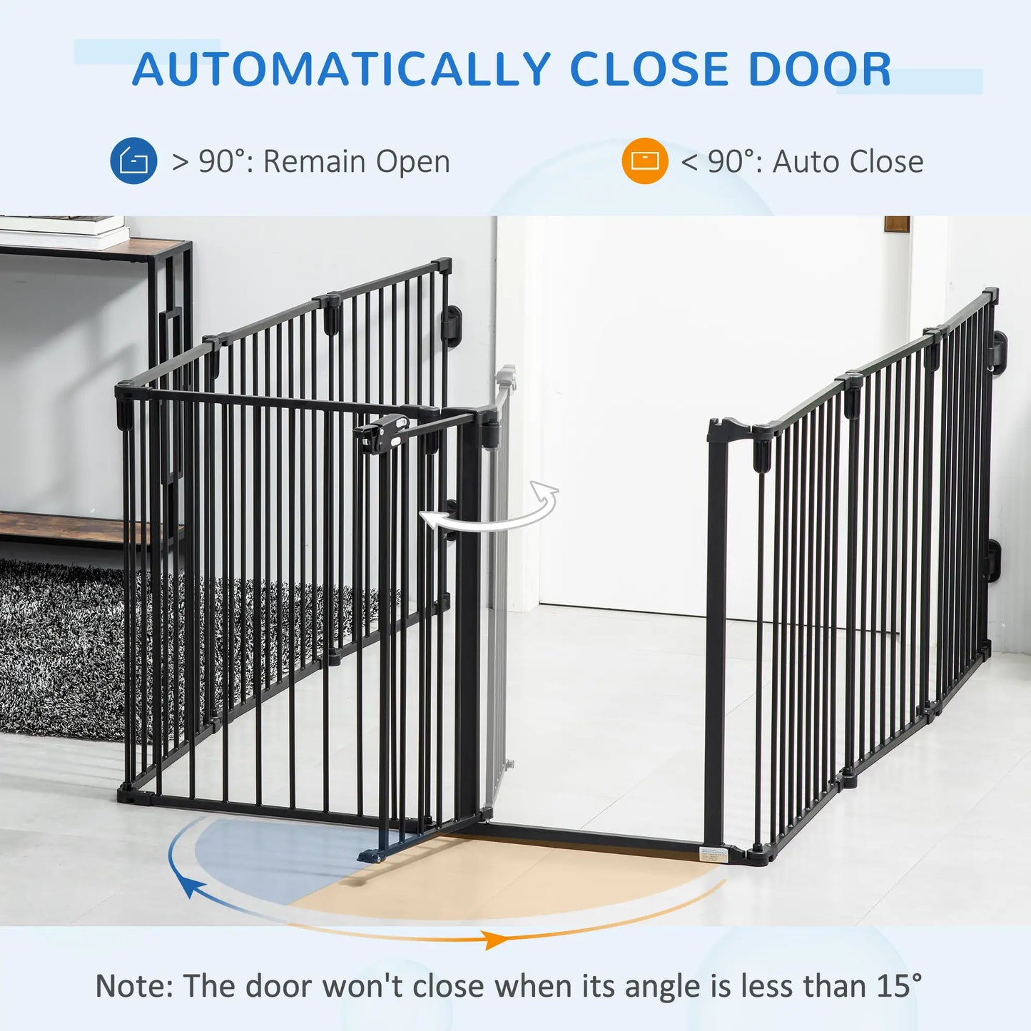 8-Panel Dog Safety Gate, Steel Fence, Black Houses, Kennels & Pens at Gallery Canada