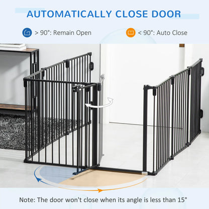 8-Panel Dog Safety Gate, Steel Fence, Black Houses, Kennels & Pens at Gallery Canada