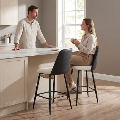Counter Height Bar Stools Set of 2, 26", Black Bar Stools at Gallery Canada