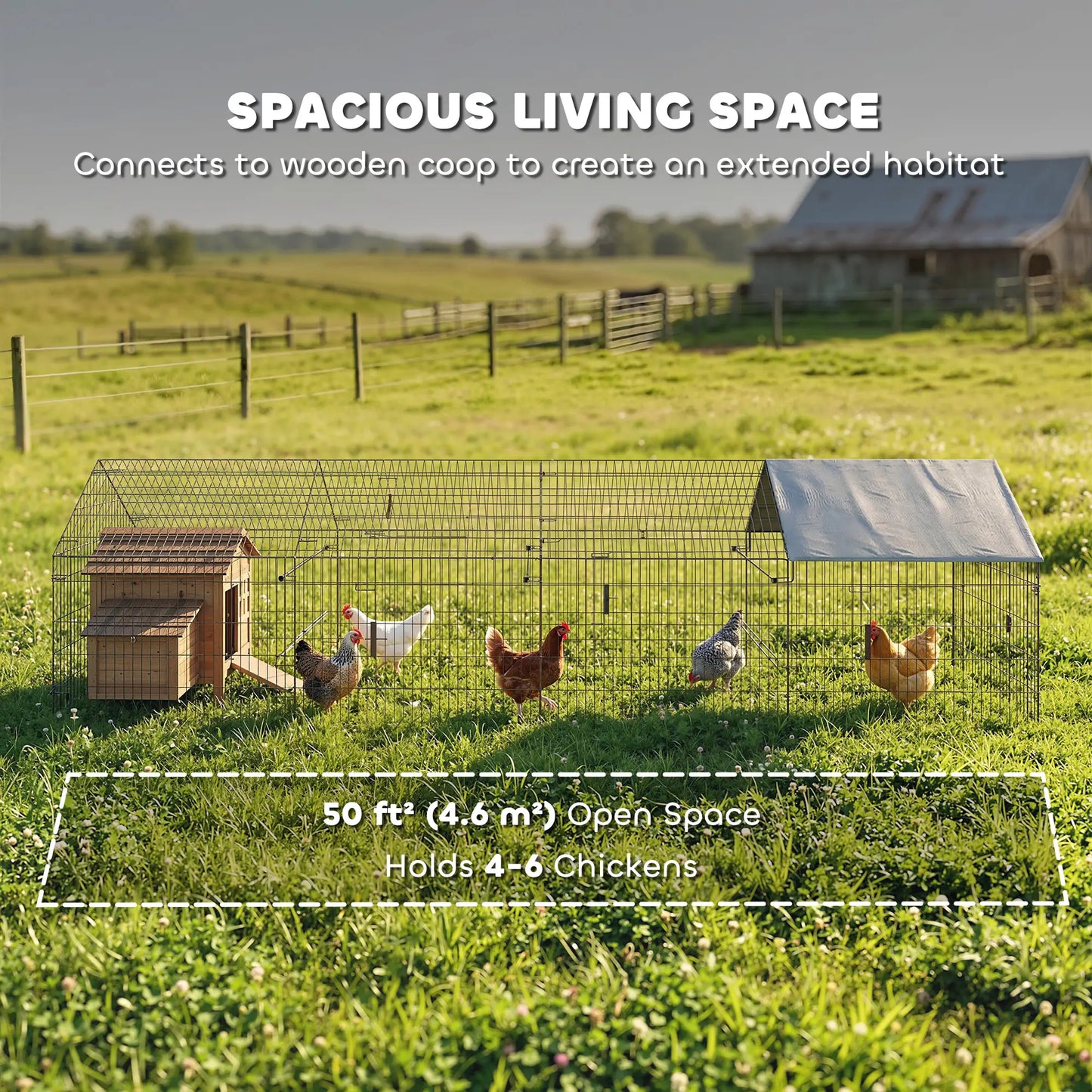 Large Metal Chicken Coop, Water-Resistant Anti-UV Cover, 6 Doors Chicken Coops at Gallery Canada