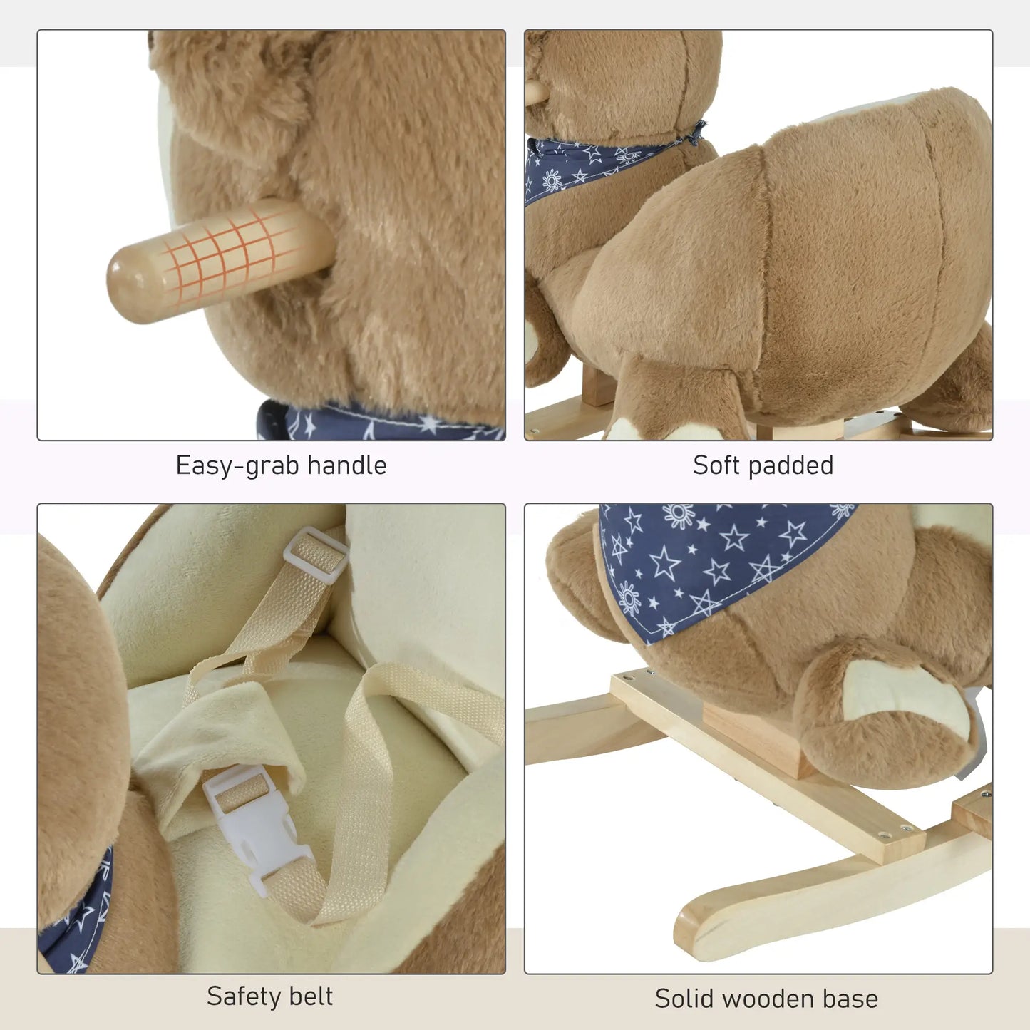 Kids Rocking Horse Toy, Bear Style, Soft Plush, 18-36 Months Rocking Horses at Gallery Canada
