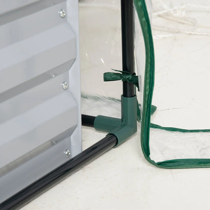 Steel Outdoor Raised Garden Bed, Greenhouse Cover, Roll Up Door, 50"x37.4"x36.2", Clear Mini Greenhouses at Gallery Canada