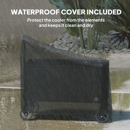 80-Qt Outdoor Cooler Cart, Rolling Ice Chest, Adjustable Handle, Wheels, Black Cooler Boxes at Gallery Canada