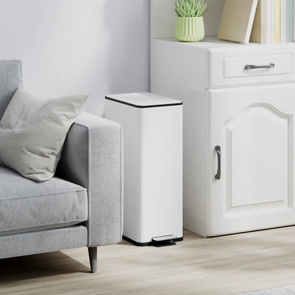 5.3 Gallon Stainless Steel Kitchen Trash Can, Soft-Close Lid, Foot Pedal, White Household Supplies at Gallery Canada