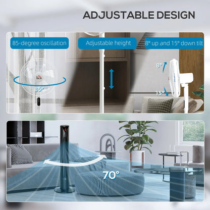 16" Tower and Pedestal Fan Set, Remote, Adjustable, White Tower Fans at Gallery Canada