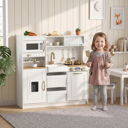 Kids Kitchen Playset With Coffee Machine, 3+, White Play Kitchen at Gallery Canada