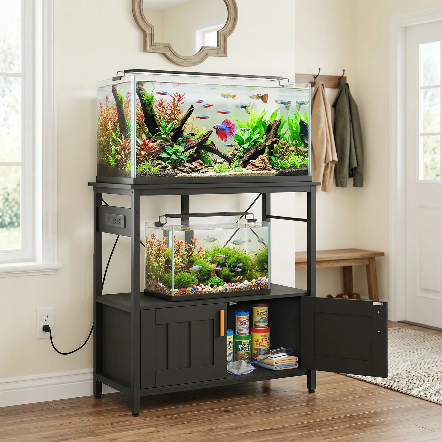20-29 Gallon Fish Tank Stand Aquarium Stand 330 LBS Capacity for Home, Office, 30.7" x 15.7" x 31.9", Black Small Animals at Gallery Canada