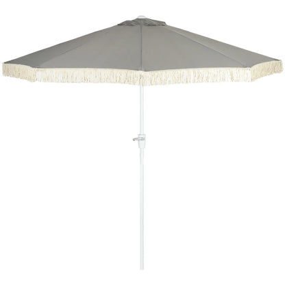 8.7 x 8.7 ft Outdoor Umbrella, Tilt Vent, Patio Parasol, Grey Sun Umbrellas Light Grey at Gallery Canada