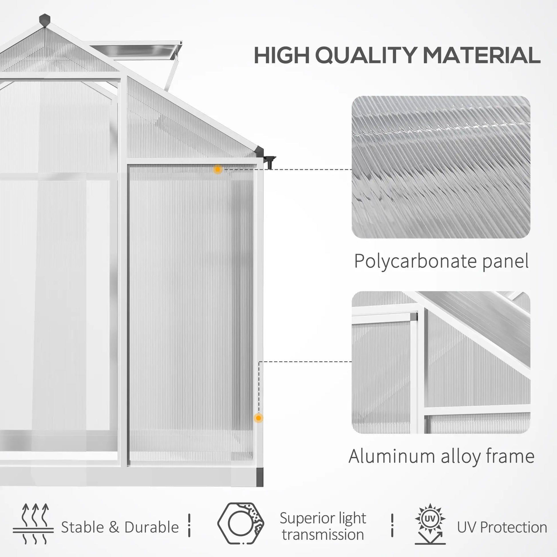4' x 6.2' x 6.4' Walk-In Greenhouse, Polycarbonate Panels, Aluminum Frame Walk In Greenhouses at Gallery Canada