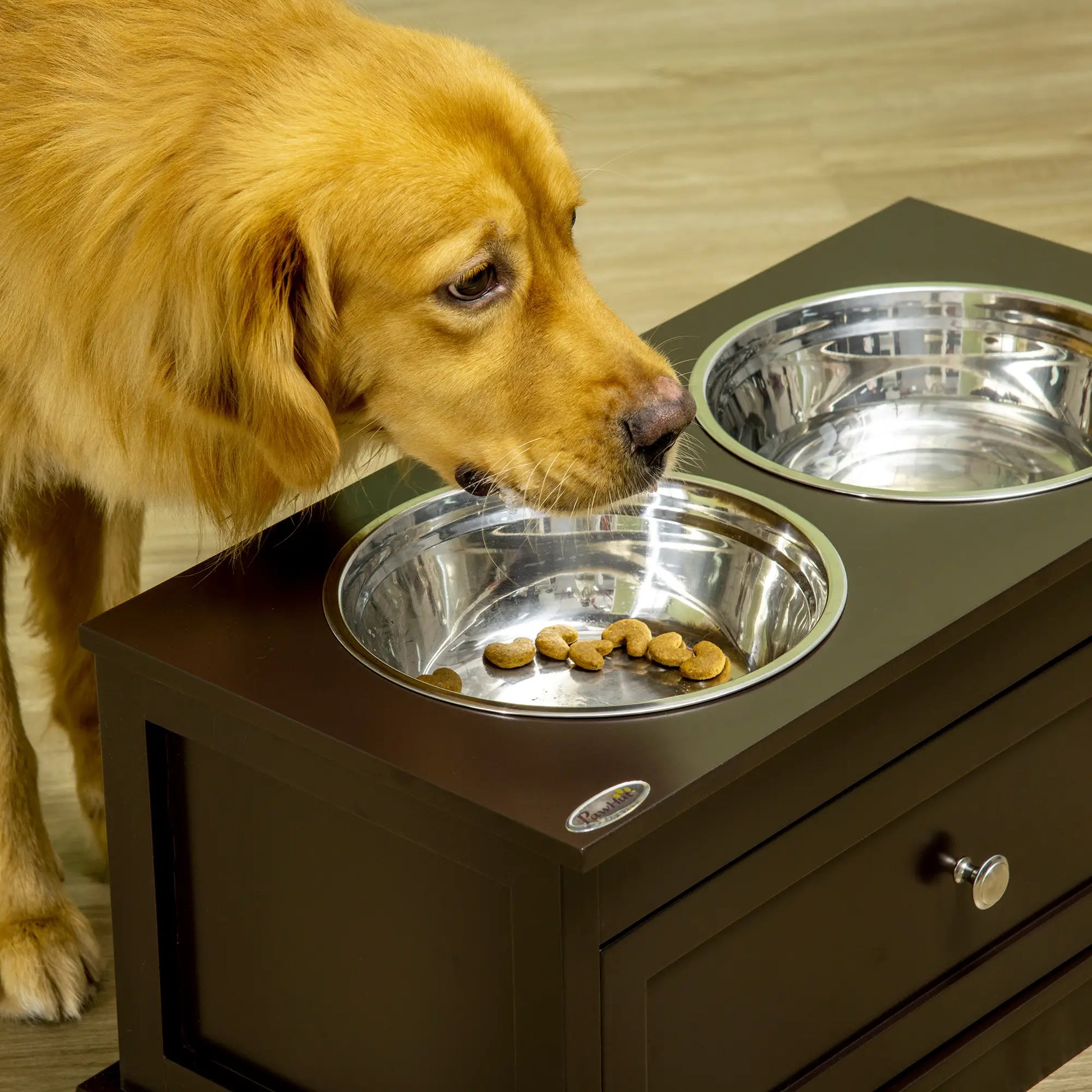 Elevated Dog Bowls with Storage, Large, Coffee Dog Bowls at Gallery Canada