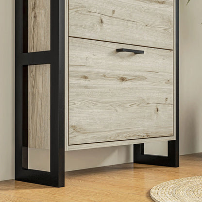 Shoe Cabinet, 3 Flip Drawer, Narrow for 15 Pairs, Walnut Shoe Storage Cabinets & Racks at Gallery Canada