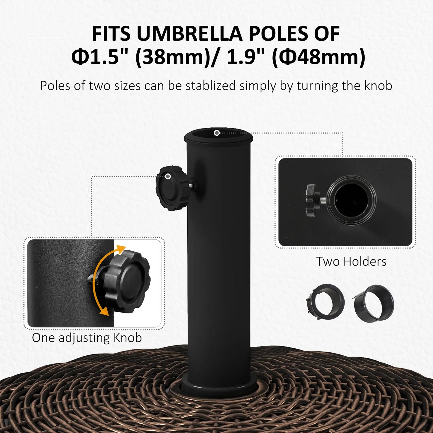 20.5" Round Parasol Base, Resin Umbrella Stand, Outdoor, Bronze Umbrella Bases at Gallery Canada