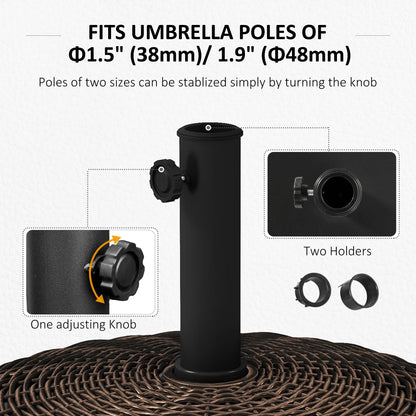 20.5" Round Parasol Base, Resin Umbrella Stand, Outdoor, Bronze Umbrella Bases at Gallery Canada