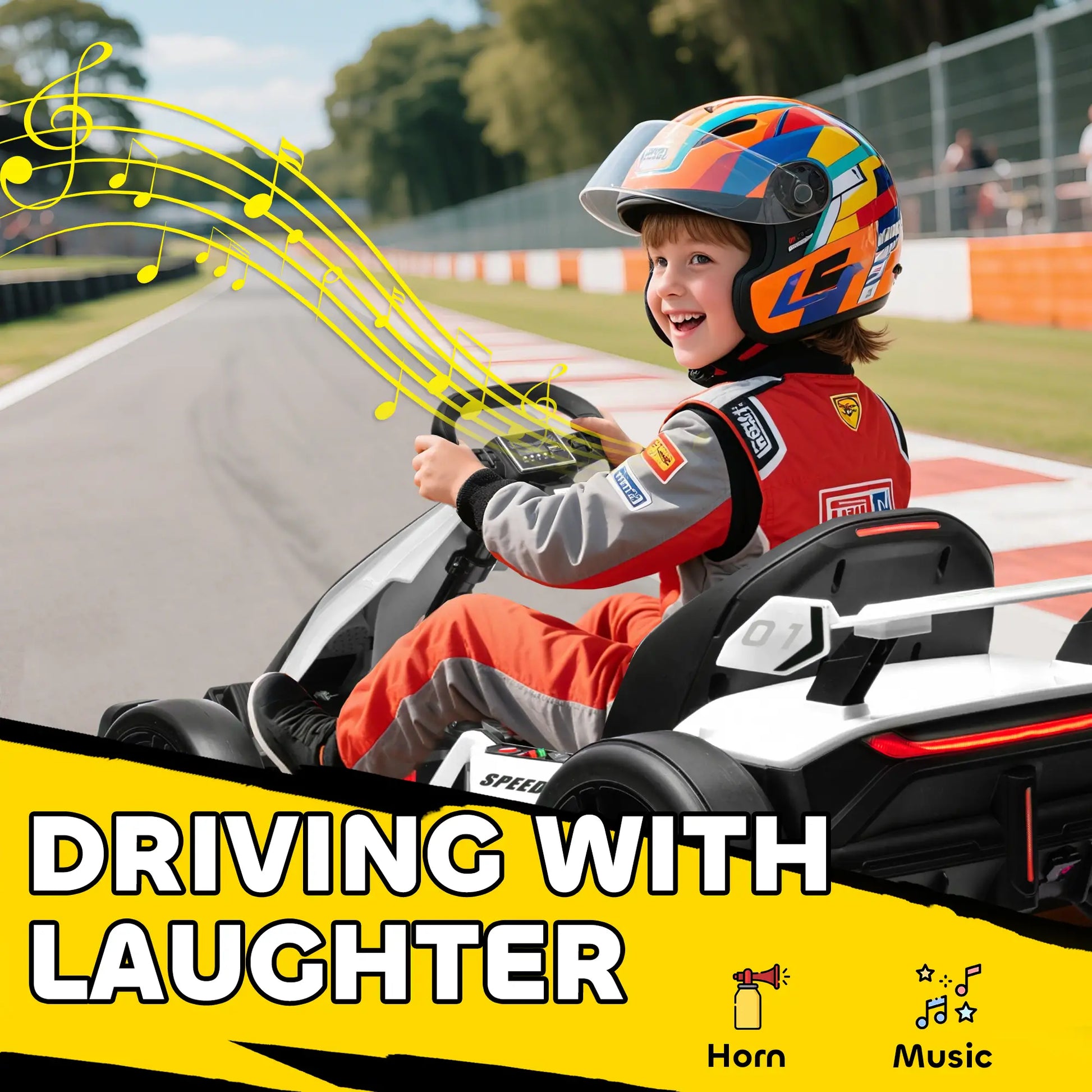 24V Electric Go Kart, Battery Powered Kids Drift Kart, Adjustable Seat, White Electric Ride On Toys at Gallery Canada